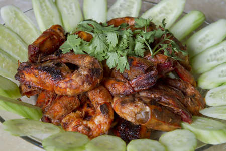 Sambal Chili Prawns Asian Cuisine Home Cook Dish の写真素材