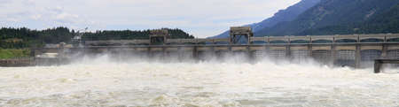 Bonneville Lock and Dam National Historic Landmark Panoramaの写真素材