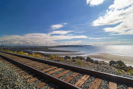 Promenade at White Rock British Columbia Canada on a beautiful sunny day