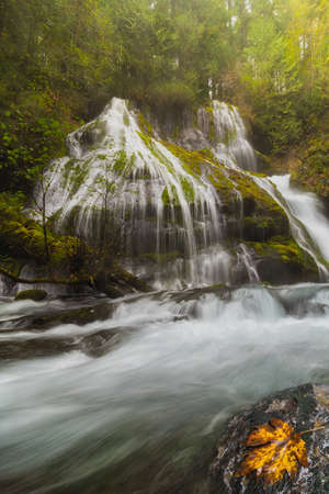 Panther Creek Falls at Gifford Pinchot National Forest in Washington State during Fall Season