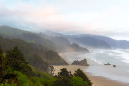 Falcon Point and Silver Point at Cannon Beach along Oregon Coast