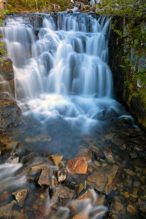 Waterfall along Sunbeam Creek in Mount Rainier National Park Washington State