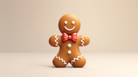 Cute Gingerbread Man for Christmas Cards. Adorable Holiday Cheerの素材
