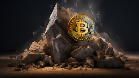 Bitcoin mining, trading chart, cryptocurrencyの素材