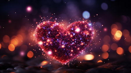 Abstract Glittering Heart, Capturing the Essence of Valentine's Dayの素材