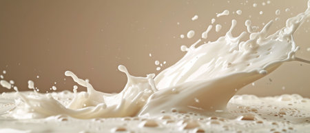 Milk cream splash, solid backgroundの素材