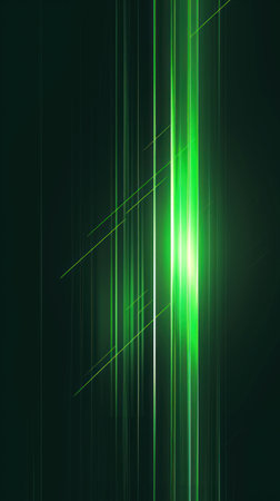 Abstract composition of green gradient neon lights, creating a vibrant and visually striking backgroundの素材