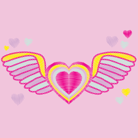 embroidered heartのイラスト素材