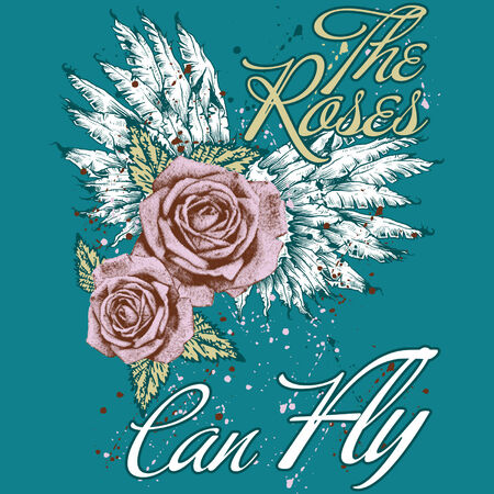 illustration of a rose with wingsのイラスト素材