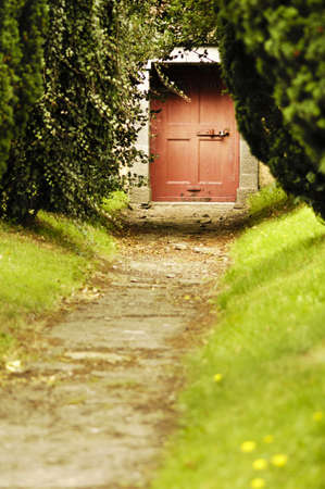 Path to Red Doorの写真素材