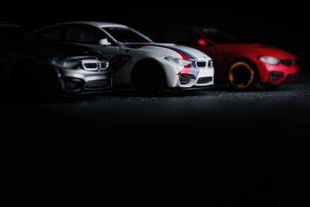 Very detail of 3 different BMW model diecast toys with 1:64 scaleのeditorial素材