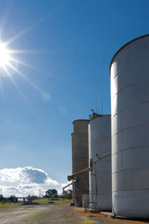 Large silos on a clear day.の写真素材