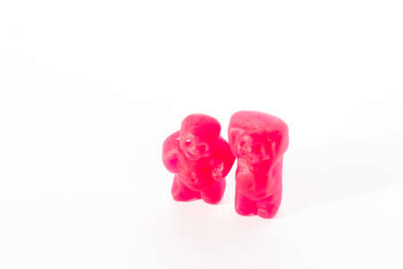 A jelly baby same sex couple, newly married.の写真素材
