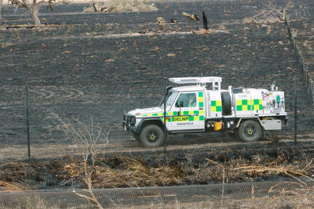 EPPING, AUSTRALIA - 20 DECEMBER 2015: A day after fires swept through Epping in Melbourne, CFA Fire...