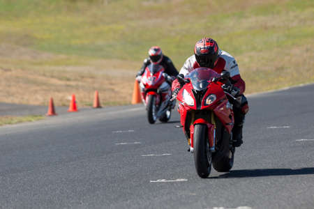 BROADFORD, VICTORIA/AUSTRALIA - MARCH 13: A mix of road and race bikes tussle against each other at...