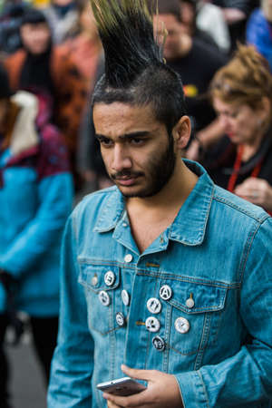 MELBOURNE/AUSTRALIA - 30 JULY , 2016: Protesters rally against the torture and detention of indigious childtren in the Northern Territory. The rally was held outside the State Library.のeditorial素材