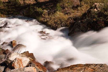 Cascading waterfall, California, Tioga Pass, near Yosemite National Park, Taken 09.14の写真素材