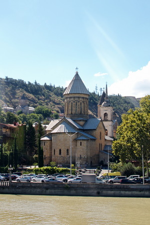 The Cathedral of Sioni or the Cathedral of the Assumption of the Virgin in the old city of Tbilisi,...