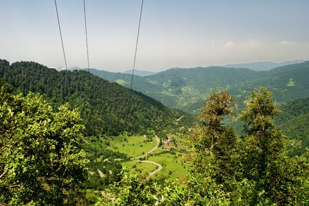 Beautiful landscape high in the mountainsの写真素材