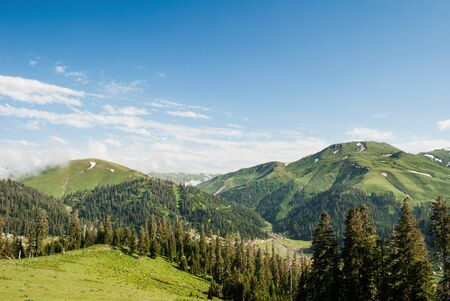 Beautiful landscape high in the mountainsの写真素材