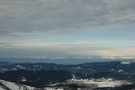 Winter landscape of the ski resort of Bakuriani, Georgia.の写真素材
