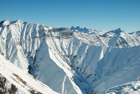 Winter landscape of the ski resort of Bakuriani, Georgia.の写真素材