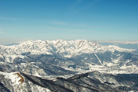 Winter landscape of the ski resort of Bakuriani, Georgia.の写真素材