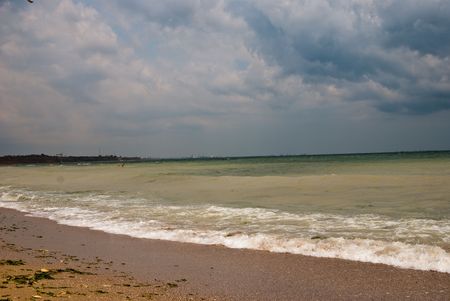 A cloudy sky, in a rainy afternoon, at the の写真素材