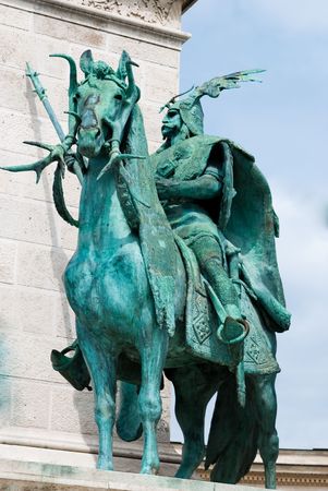 Statues and Architecture at Heros Square-Budapestの写真素材