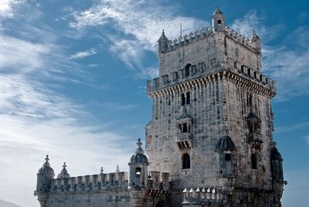Belem Tower (Torre de Belem) in Lisbon, Portugal のeditorial素材