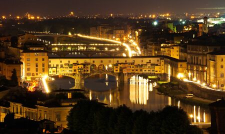 Night view over Florence, in Italyの写真素材
