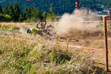 PlayBike - On The Rocks 10-12 September 2011, Bunloc, Brasov District, Romania, a downhill competition, part of modial campionshipのeditorial素材