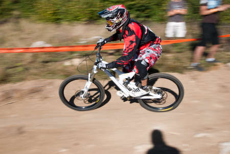 PlayBike - On The Rocks 10-12 September 2011, Bunloc, Brasov District, Romania, a downhill competition, part of modial campionshipのeditorial素材