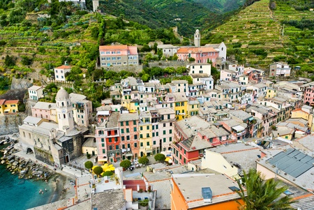 Vernazza fisherman village in the Cinque Terre, landmark of Italy
