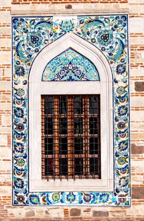Window decorated with mosaic in Izmir city, Turkey の写真素材
