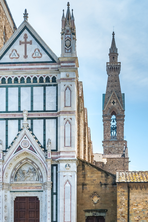 Church of Santa Croce in Florence, famous for being the cimiteroo of many great artistsの写真素材