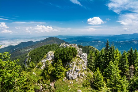 Mountain track in Romania on Piatra Mareの写真素材