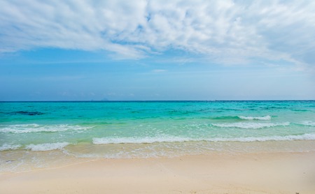 Seaside beach in Thailand, Asia.Blue sky and white sand at Bamboo Island, Thailandの写真素材