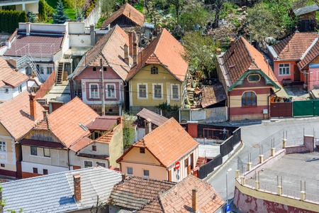 Brasov is the 8th largest Romanian city. Brasov is located in the central part of the country. It is surrounded by the Southern Carpathians, and is part of the Transylvania region.の写真素材