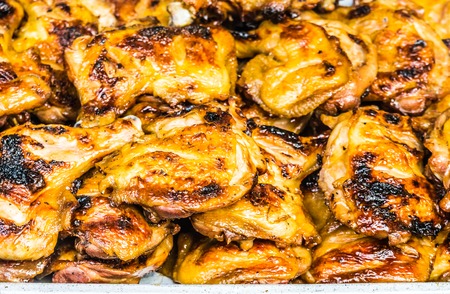 Delicious grilled chicken is a versatile summertime favorite. It can be simply seasoned lightly and grilled, grilled with a sauce for spicy barbecued chicken, or skillfully seasoned and marinated according to a gourmet recipe.の写真素材