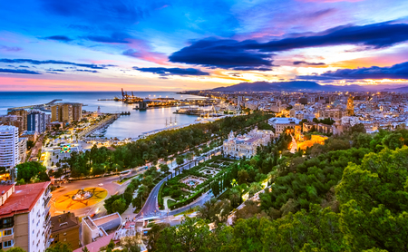 Cityscape of Malaga, Andalusia, Spainの写真素材