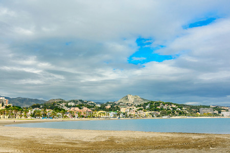 Malagueta Beach in Andalusia, Malaga Spainの写真素材
