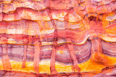 Petra, Jordan - Rocky wall detail of a rock formation in Wadi musa, Meedle Eastの写真素材
