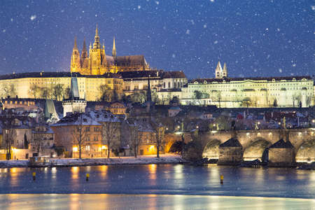 Snowstorm in Pragueのeditorial素材