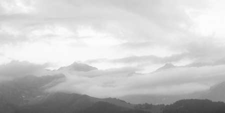 view of mountains and clouds