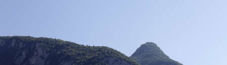 panorama with forest hills in summer