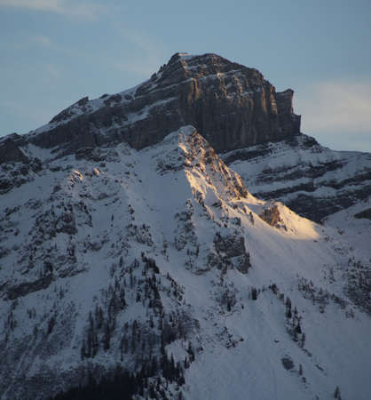 alpine scenery with mountain peaks