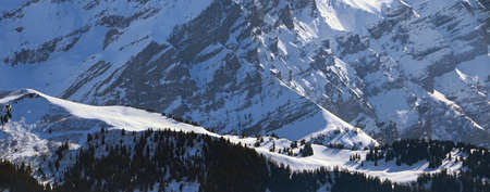 an alpine landscape in winter