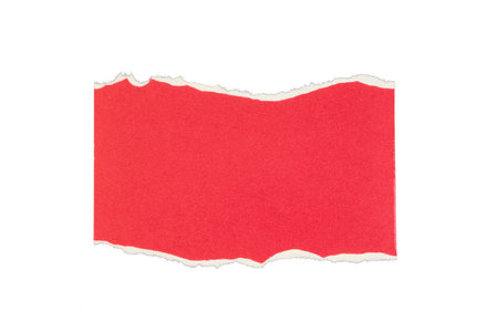 red torn paper background isolated on whiteの写真素材