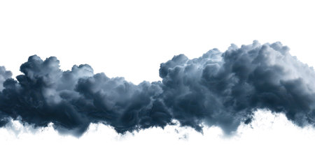 dark blue dangerous clouds in sky isolatedの素材